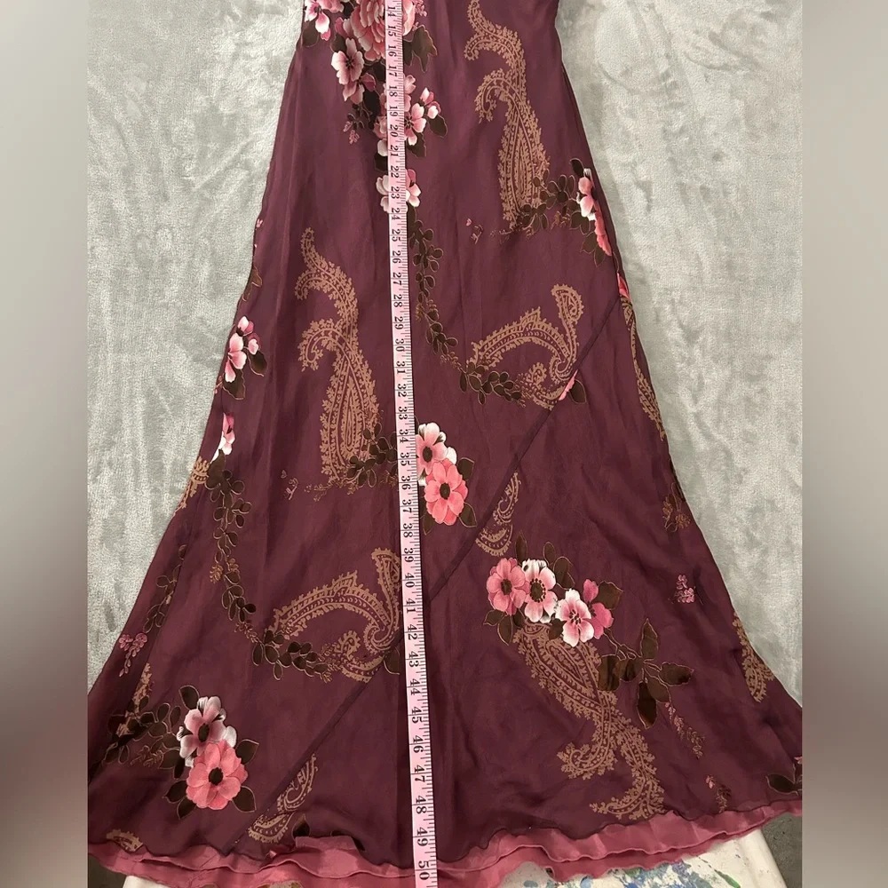 Monsoon y2k baby doll bust line silk floral maxi dress - Picture 6 of 16